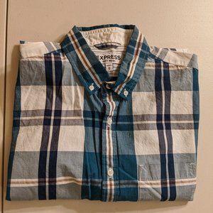 Express Multi-Color Button Down Casual Shirt 10